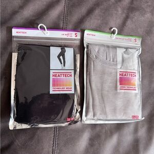 Uniqlo HEATTECH Set — Black & Light Gray